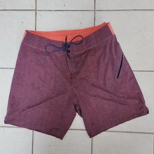 Lululemon Mens Current State Board Shorts Swim Trunks Print Pink Red Size 38